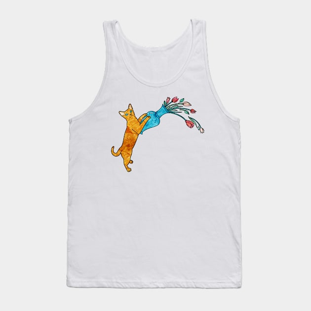 Abyssinian Cat Tank Top by Kelly Louise Art